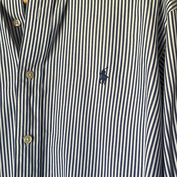 Men’s Ralph Lauren button down shirt blue white formal striped size xl - Picture 2 of 7
